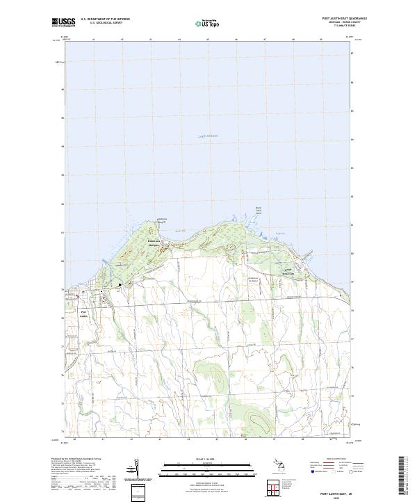 Port Austin East, MI — USGS 7.5-minute topo (2023)