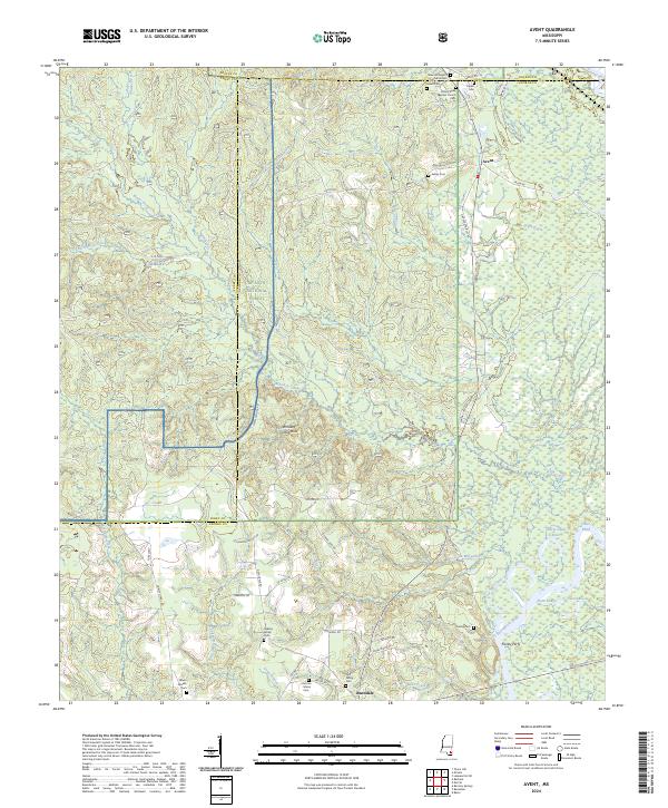 Avent, MS — USGS 7.5-minute topo (2024)