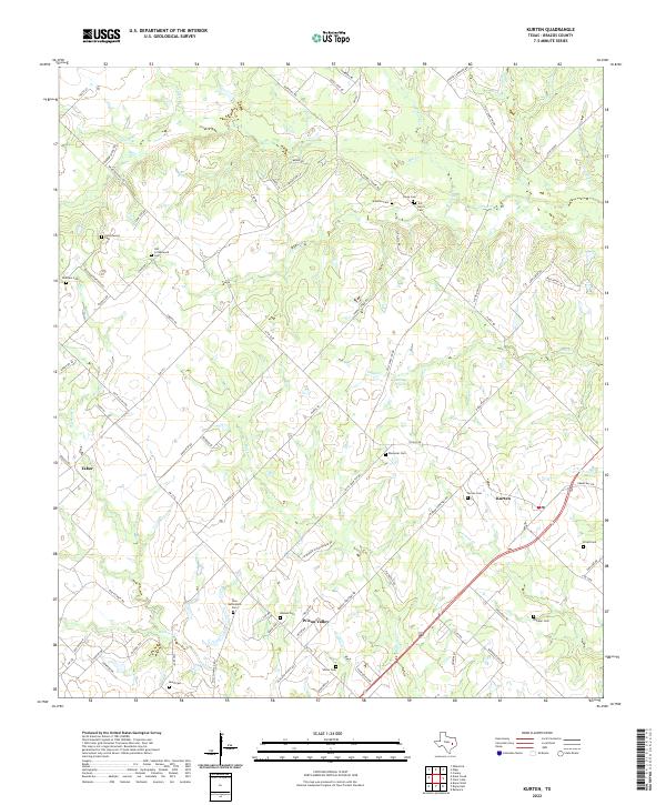 Kurten, TX — USGS 7.5-minute topo (2022)