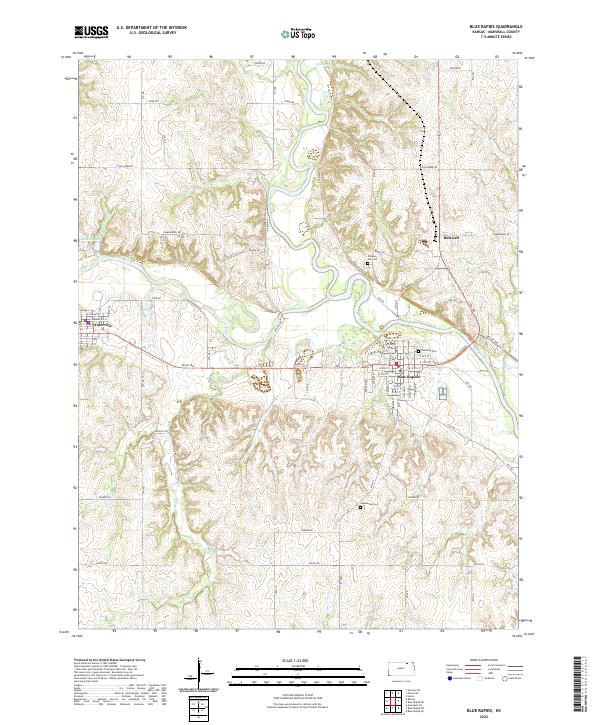 Blue Rapids, KS — USGS 7.5-minute topo (2022)
