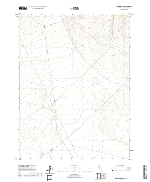 Bartine Ranch NW, NV — USGS 7.5-minute topo (2021)