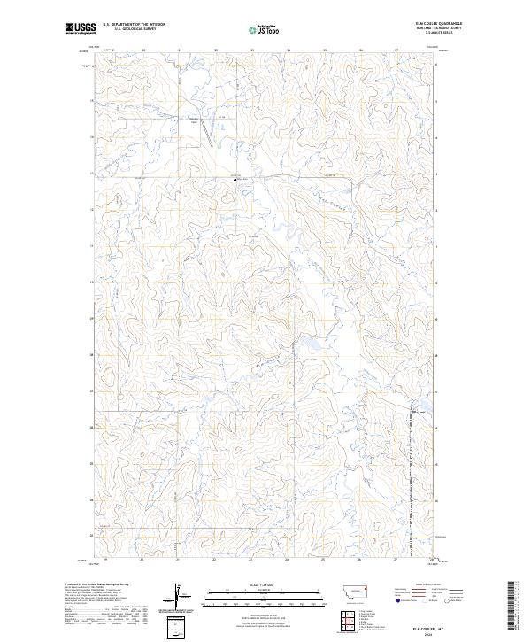 Elm Coulee, MT — USGS 7.5-minute topo (2024)