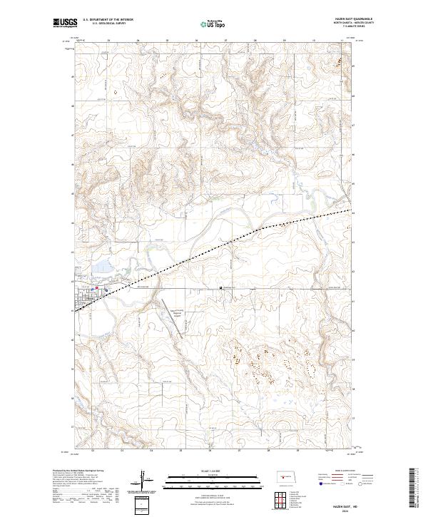 Hazen East, ND — USGS 7.5-minute topo (2024)