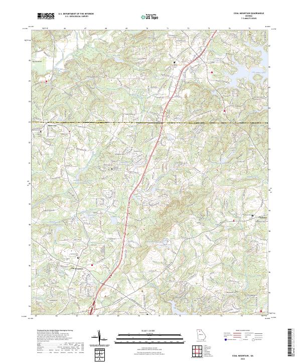 Coal Mountain, GA — USGS 7.5-minute topo (2024)