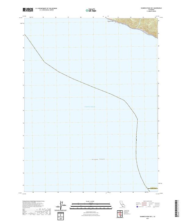 Shubrick Peak OE S, CA — USGS 7.5-minute topo (2021)