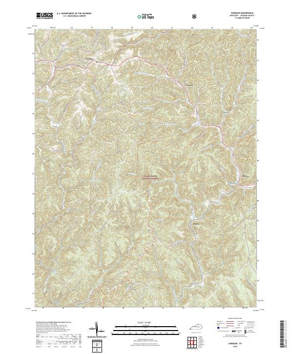 Sandgap, KY — USGS 7.5-minute topo (2022)