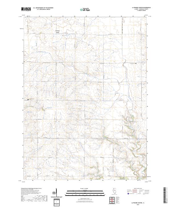 La Prairie Center, IL — USGS 7.5-minute topo (2024)