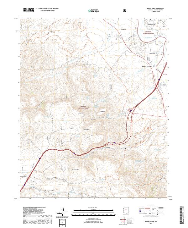 Middle Verde, AZ — USGS 7.5-minute topo (2021)