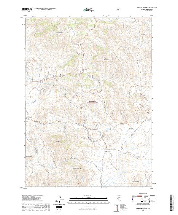 Merritt Mountain, NV — USGS 7.5-minute topo (2021)