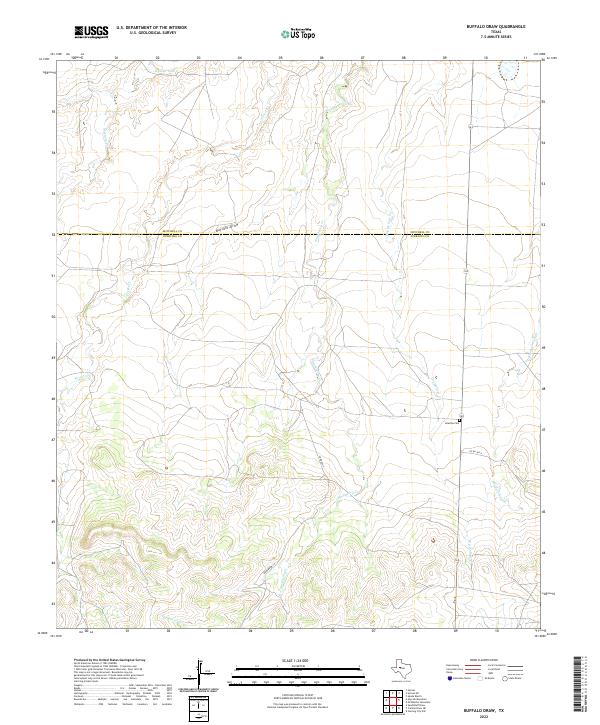 Buffalo Draw, TX — USGS 7.5-minute topo (2022)