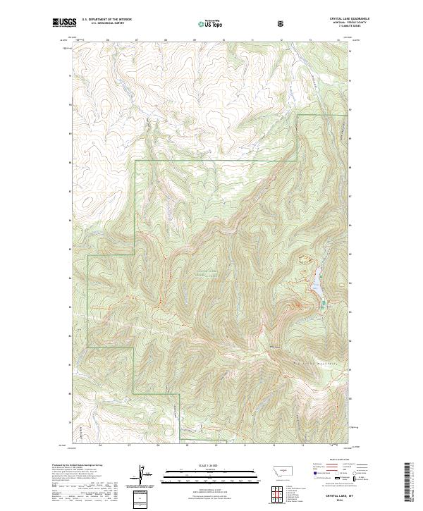 Crystal Lake, MT — USGS 7.5-minute topo (2024)