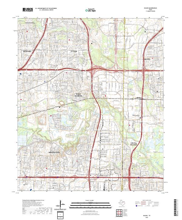 Euless, TX — USGS 7.5-minute topo (2022)