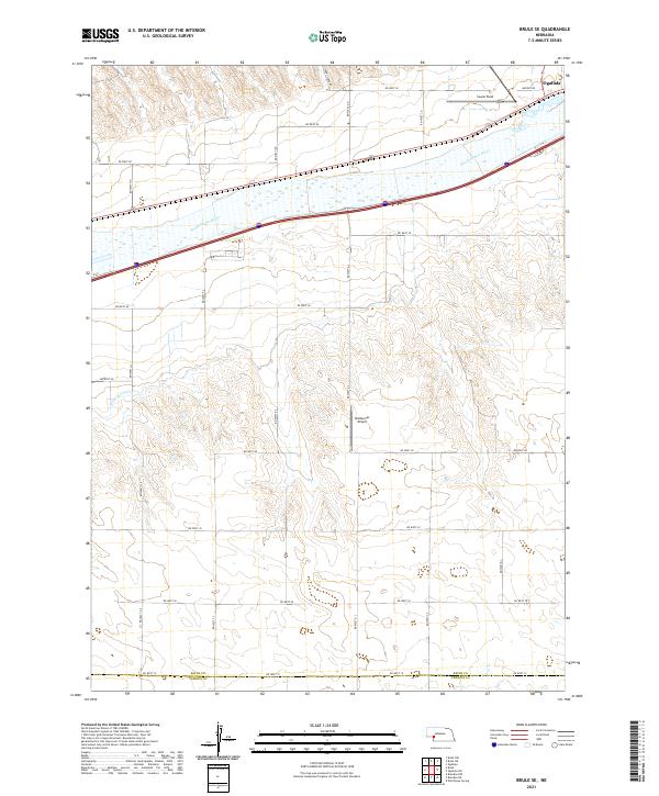 Brule SE, NE — USGS 7.5-minute topo (2021)
