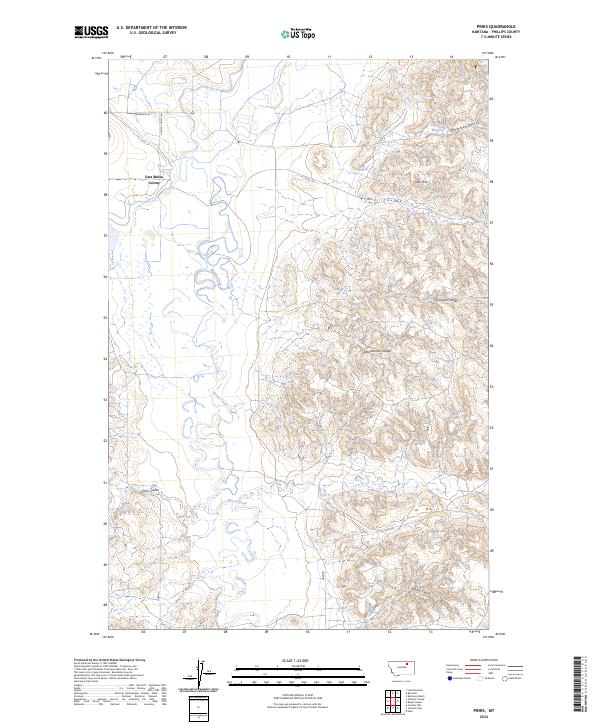 Pinks, MT — USGS 7.5-minute topo (2024)