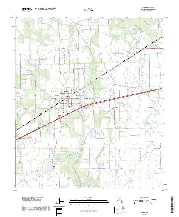 Vinton, LA — USGS 7.5-minute topo (2024)