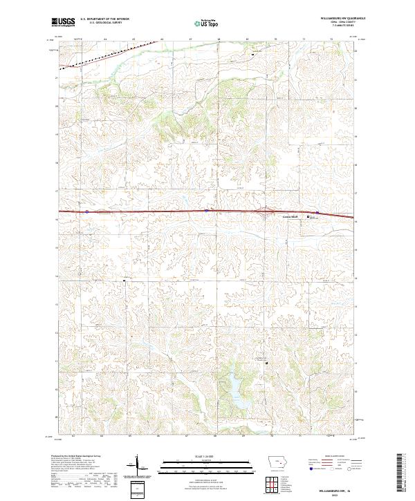Williamsburg NW, IA — USGS 7.5-minute topo (2022)