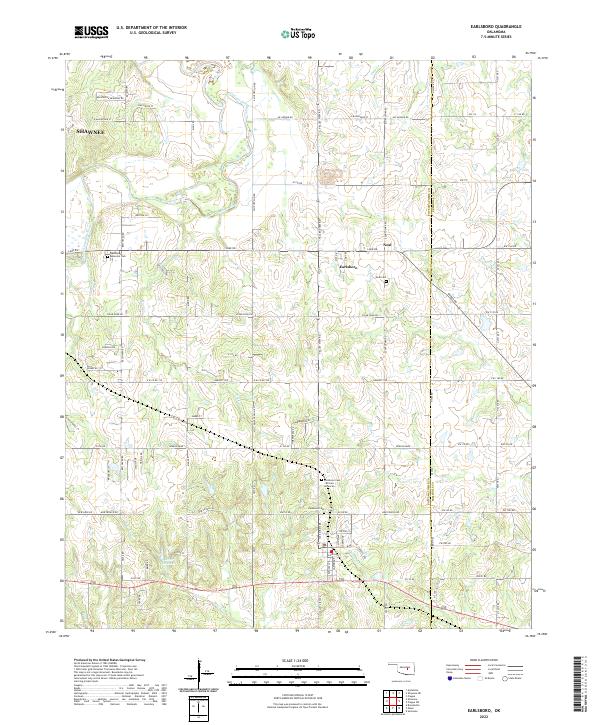 Earlsboro, OK — USGS 7.5-minute topo (2022)