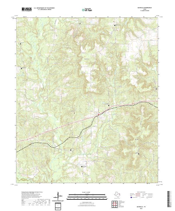 Maydelle, TX — USGS 7.5-minute topo (2022)
