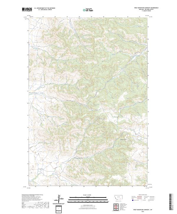 Wolf Mountain Lookout, MT — USGS 7.5-minute topo (2024)