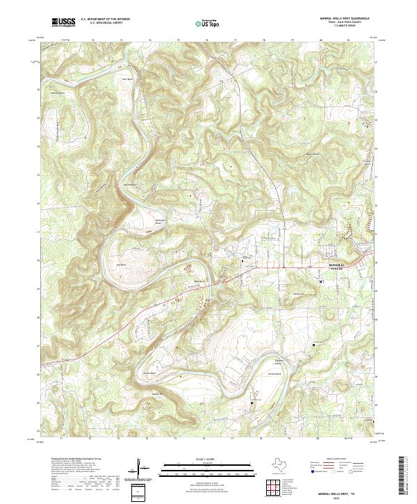 Mineral Wells West, TX — USGS 7.5-minute topo (2022)