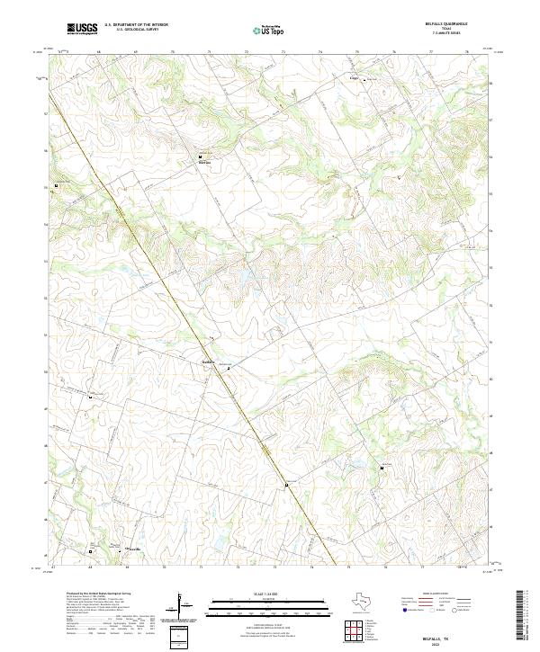 Belfalls, TX — USGS 7.5-minute topo (2022)