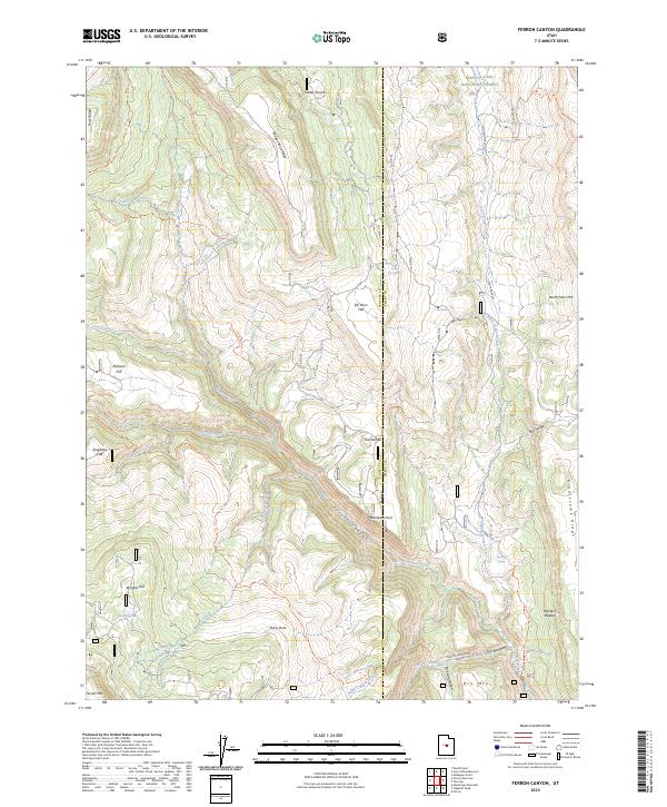 Ferron Canyon, UT — USGS 7.5-minute topo (2023)