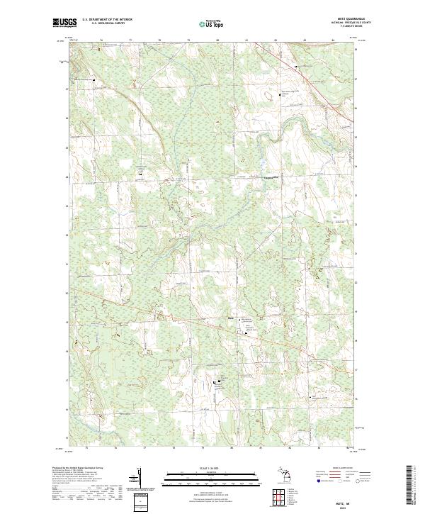 Metz, MI — USGS 7.5-minute topo (2023)