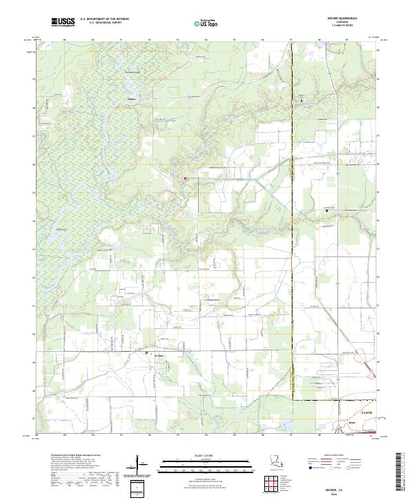 Hecker, LA — USGS 7.5-minute topo (2024)