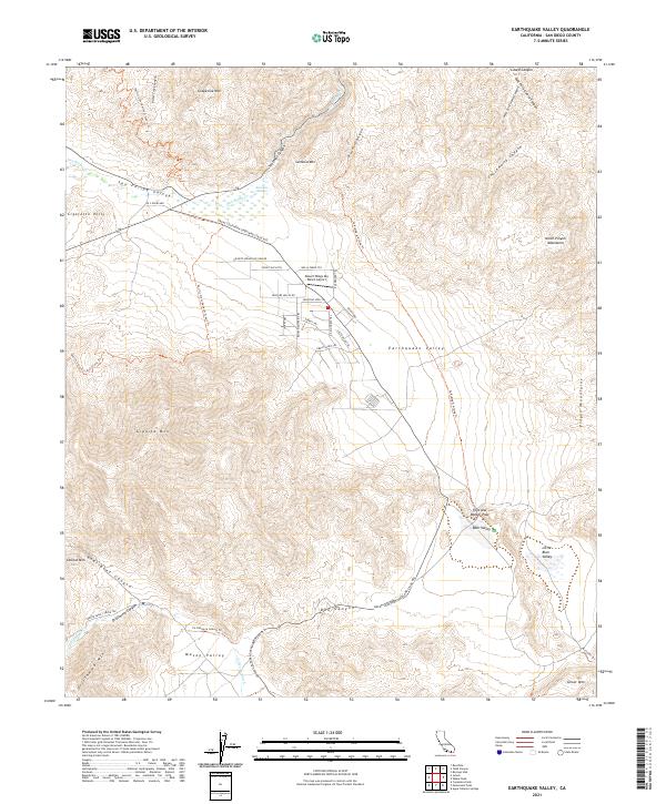 Earthquake Valley, CA — USGS 7.5-minute topo (2021)