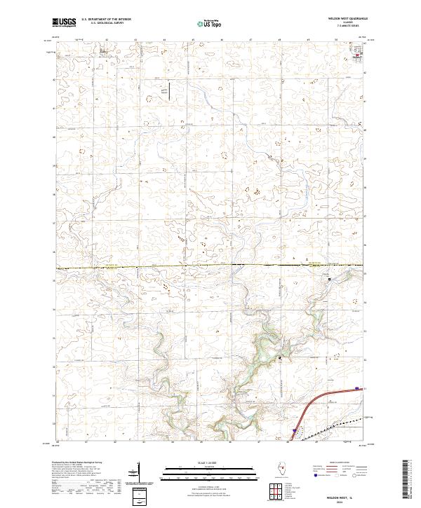 Weldon West, IL — USGS 7.5-minute topo (2024)