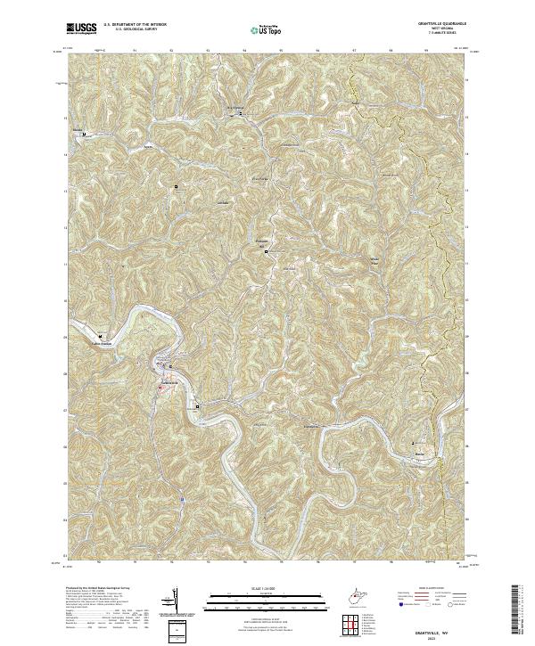 Grantsville, WV — USGS 7.5-minute topo (2023)