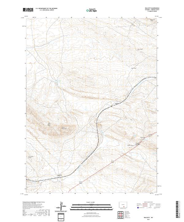 Walcott, WY — USGS 7.5-minute topo (2021)