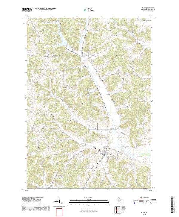 Plain, WI — USGS 7.5-minute topo (2022)