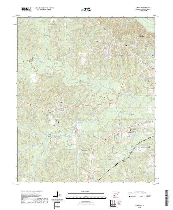 Camden SW, AR — USGS 7.5-minute topo (2024)