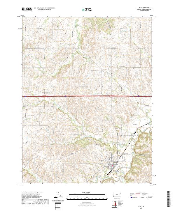 Alma, KS — USGS 7.5-minute topo (2022)