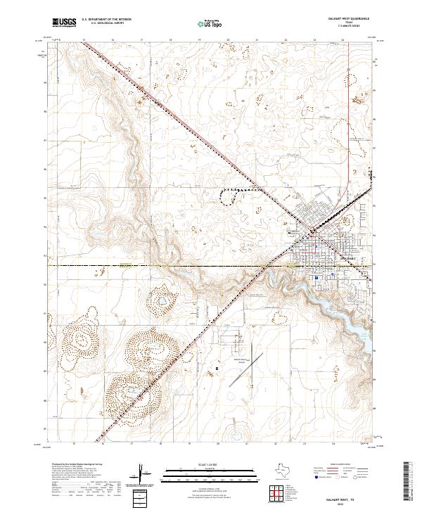 Dalhart West, TX — USGS 7.5-minute topo (2022)