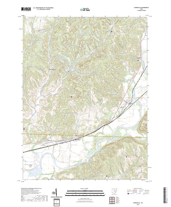 Conesville, OH — USGS 7.5-minute topo (2023)