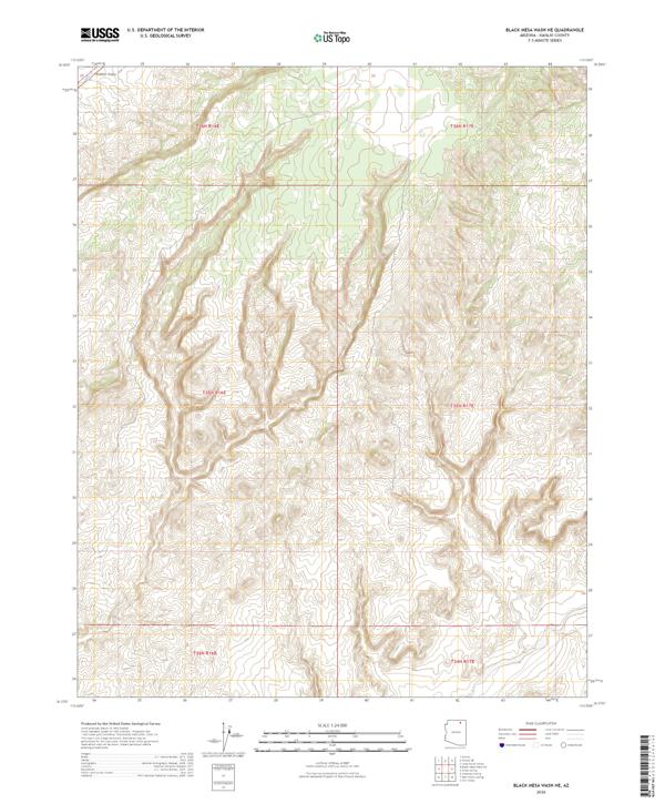 Black Mesa Wash NE, AZ — USGS 7.5-minute topo (2026)