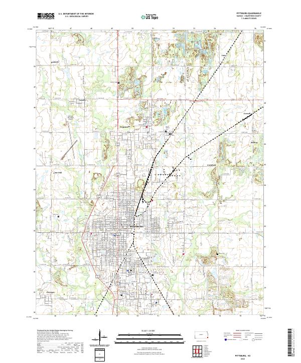 Pittsburg, KS — USGS 7.5-minute topo (2022)