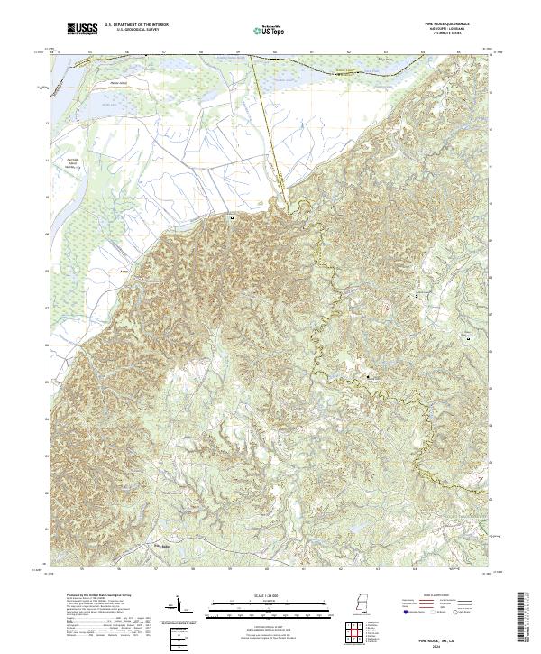 Pine Ridge, MS-LA — USGS 7.5-minute topo (2024)