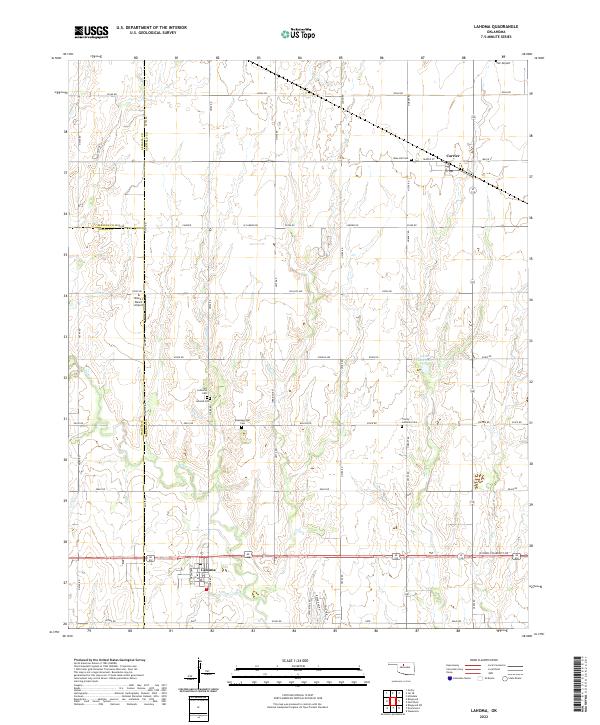Lahoma, OK — USGS 7.5-minute topo (2022)