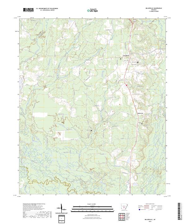 Millerville, AR — USGS 7.5-minute topo (2024)
