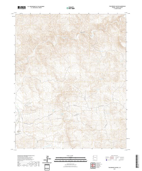 Tom Brown Canyon, AZ — USGS 7.5-minute topo (2021)