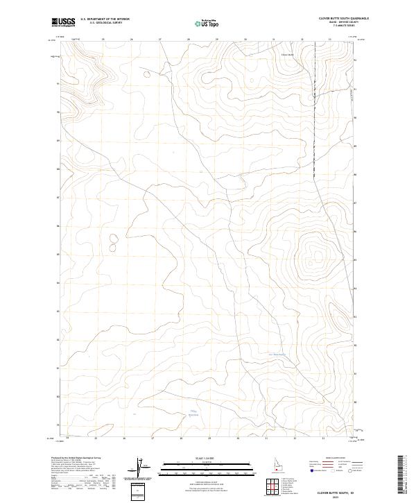 Clover Butte South, ID — USGS 7.5-minute topo (2023)