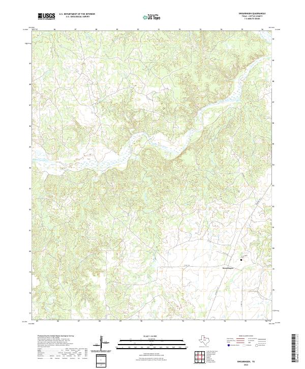 Swearingen, TX — USGS 7.5-minute topo (2022)