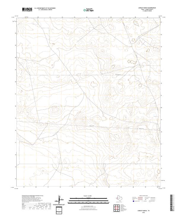 Lindley Ranch, TX — USGS 7.5-minute topo (2022)