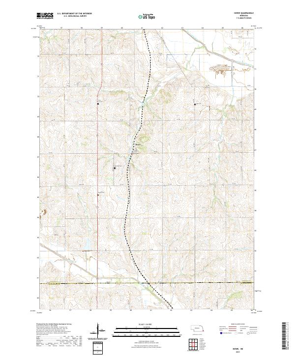 Howe, NE — USGS 7.5-minute topo (2021)