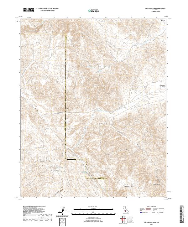 Packwood Creek, CA — USGS 7.5-minute topo (2021)