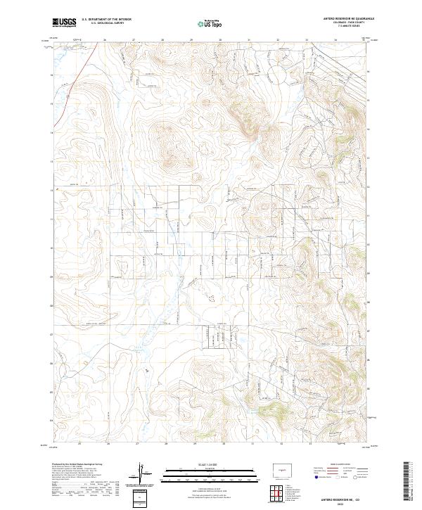 Antero Reservoir NE, CO — USGS 7.5-minute topo (2022)