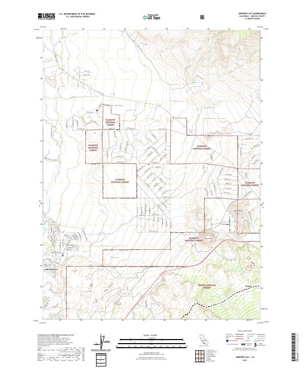 Juniper Flat, CA — USGS 7.5-minute topo (2021)